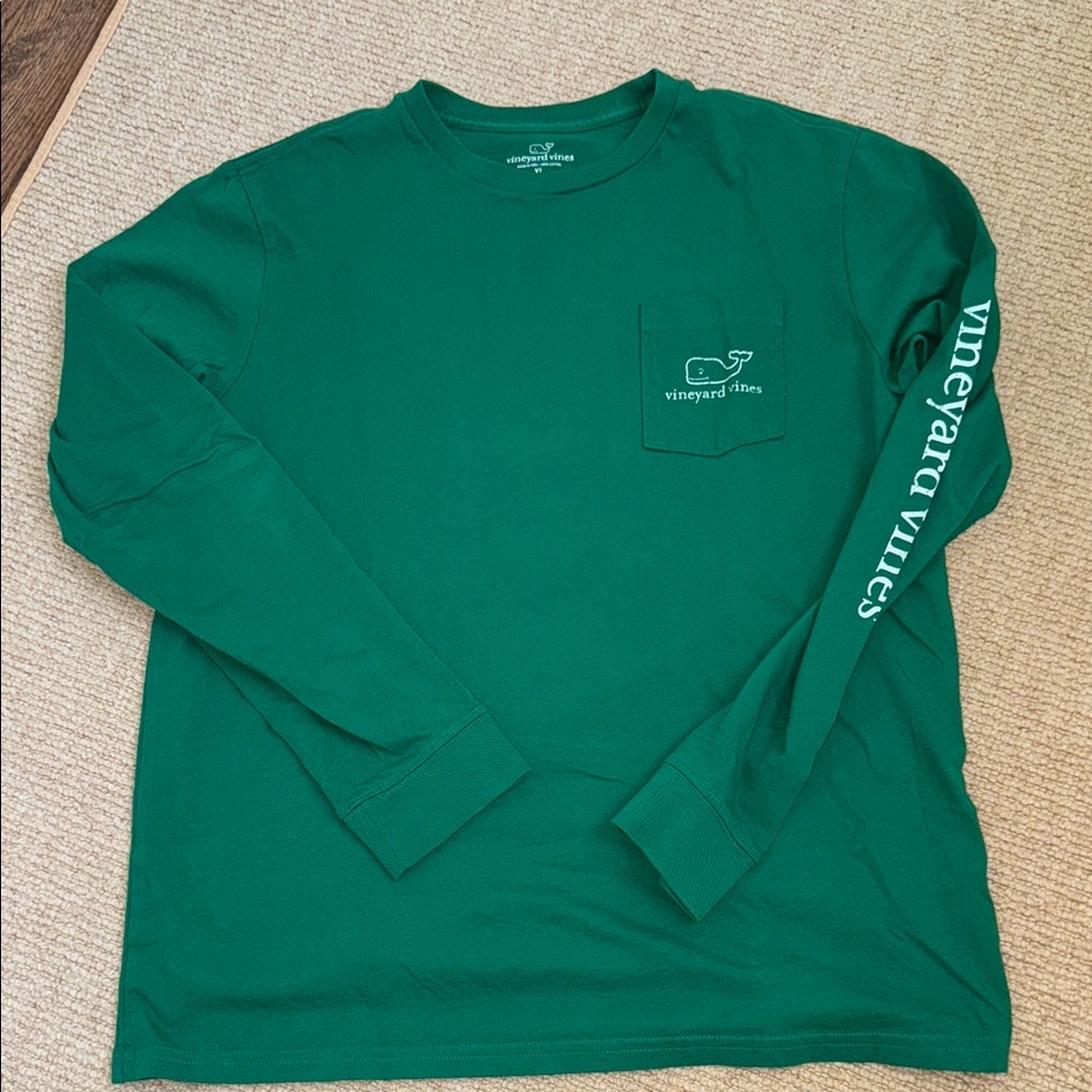 Vineyard Vines Kids Green Long Sleeve Shirt